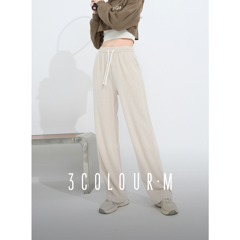 【大叔专享】W401A1040K00三彩2025春季新款高腰松紧休闲长裤dbx