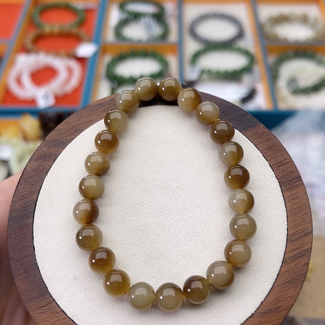 和田玉未镶嵌手串A43卡8