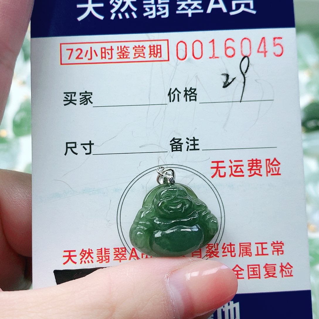 翡翠颈饰银S925镶嵌吊