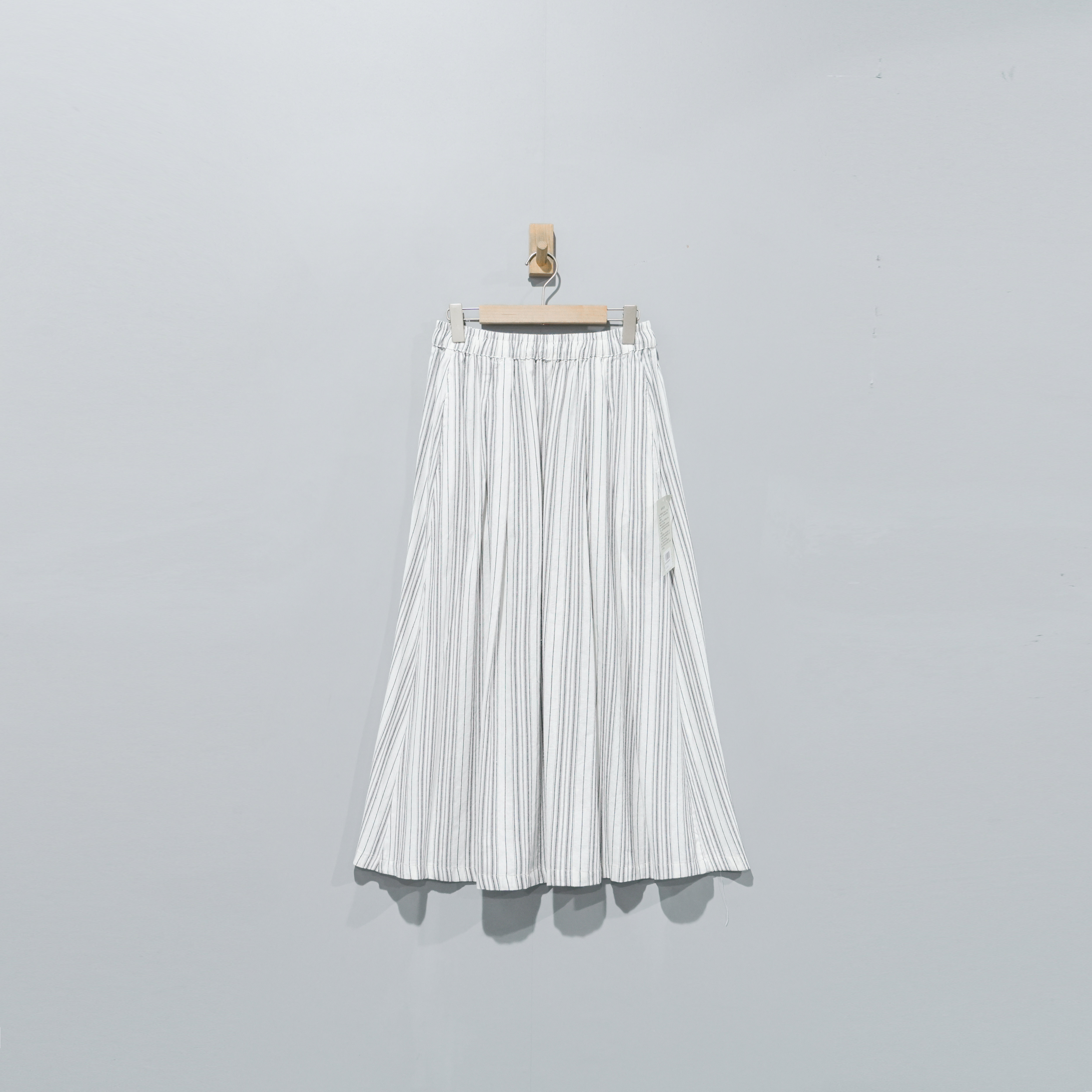 【且听风吟】0413876文艺麻棉复古松紧腰抽绳色织百搭半裙 裙长85