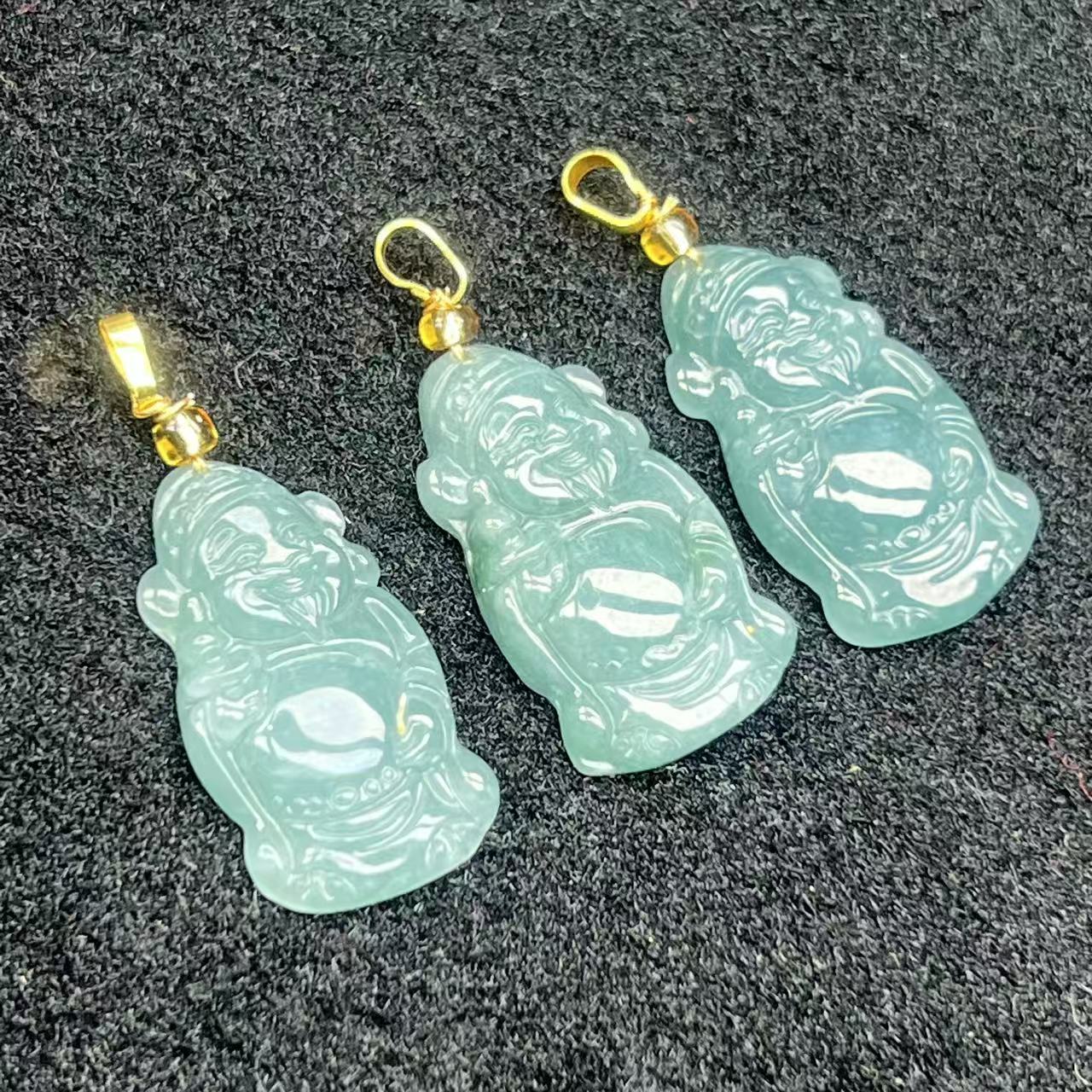 【旺尔珠宝】AT5206-A货翡翠财神吊坠-配绳-多样性发其一