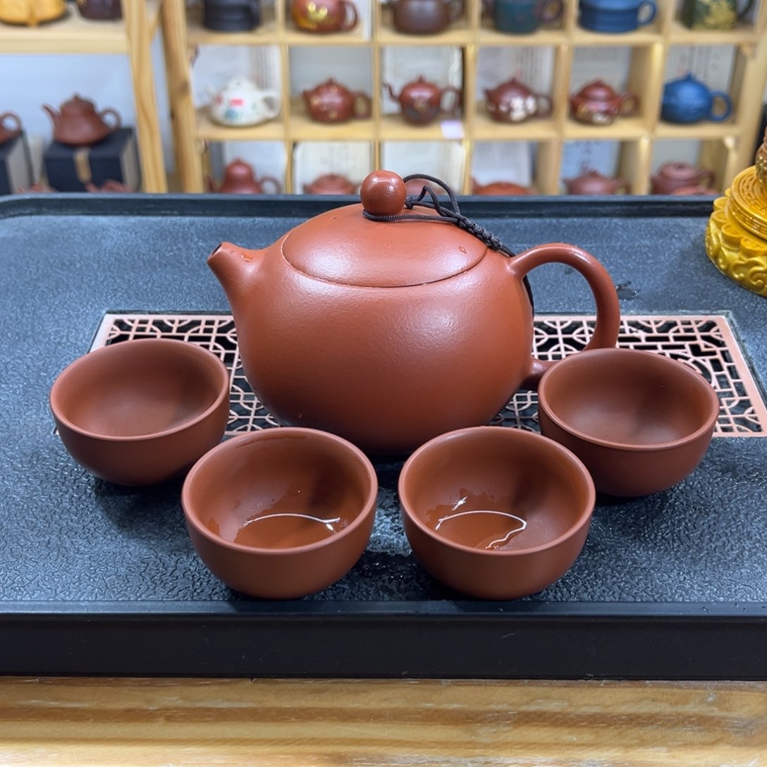 紫砂紫砂胖西施（一壶四杯）