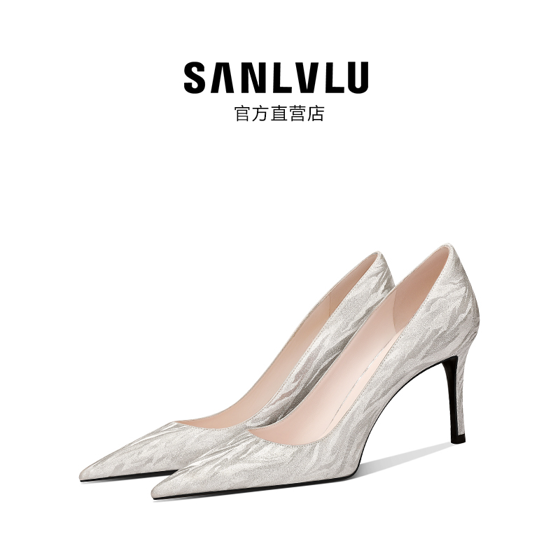 SANLVLU丽水 纪念日高跟鞋水晶鞋单鞋仪式感拍主婚纱照订婚鞋女