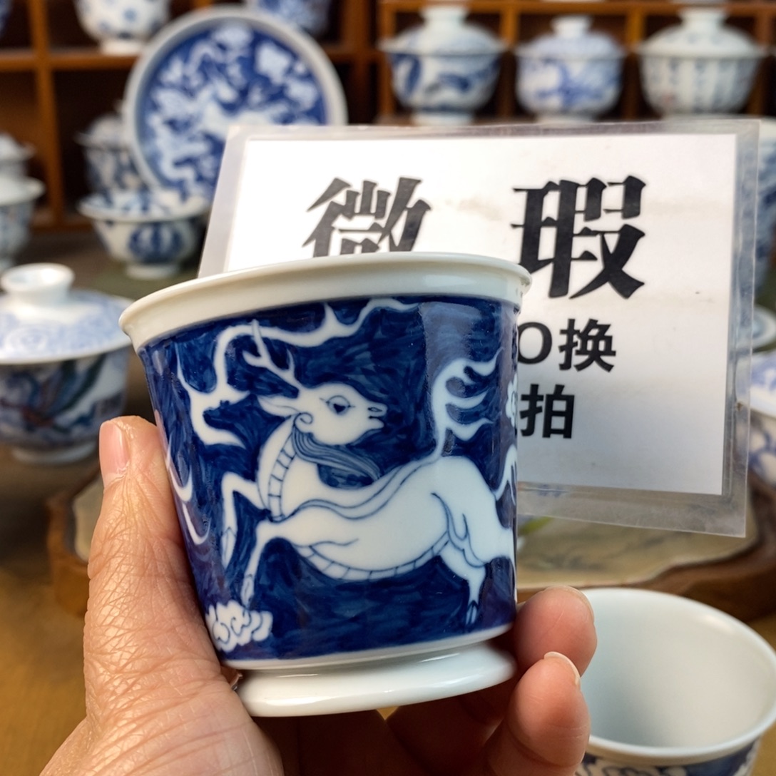 豹***喵瓷片景德镇陶瓷手绘茶器153