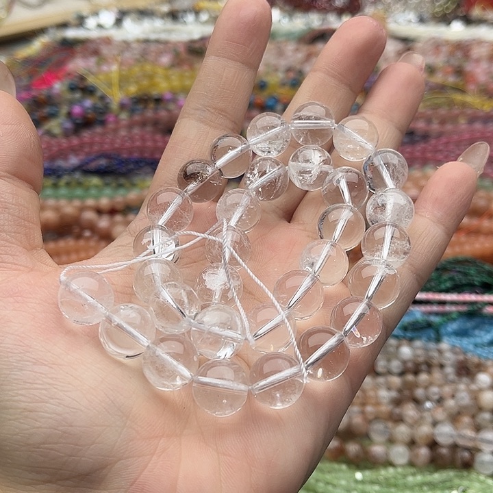 玛瑙/玉髓珠宝半成品未镶嵌一条12mm左右白阿塞