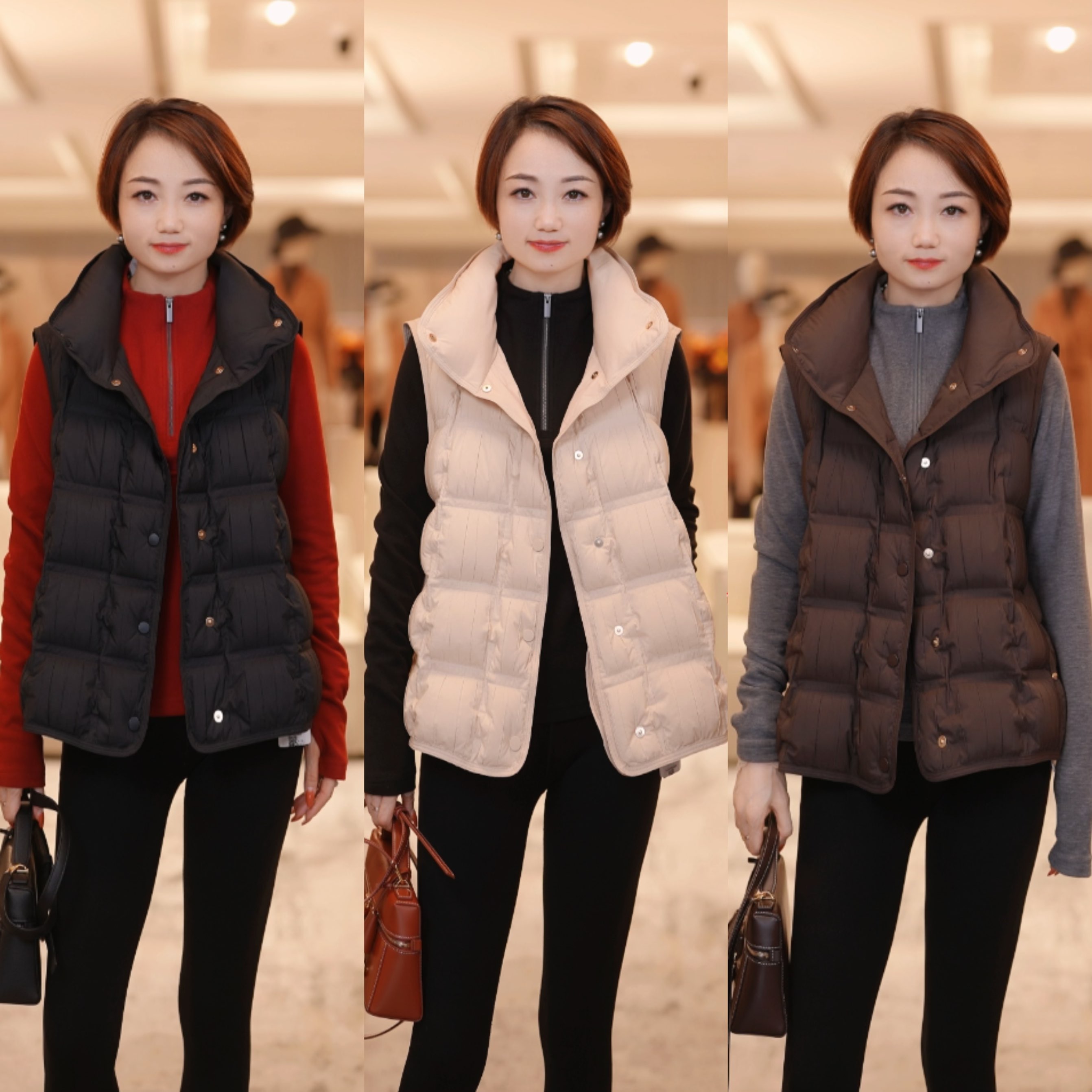 【工艺马甲】防水放钻绒干练舒适羽绒服8S289Y5304