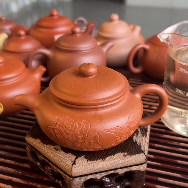 茶案紫砂刻绘仿古150cc