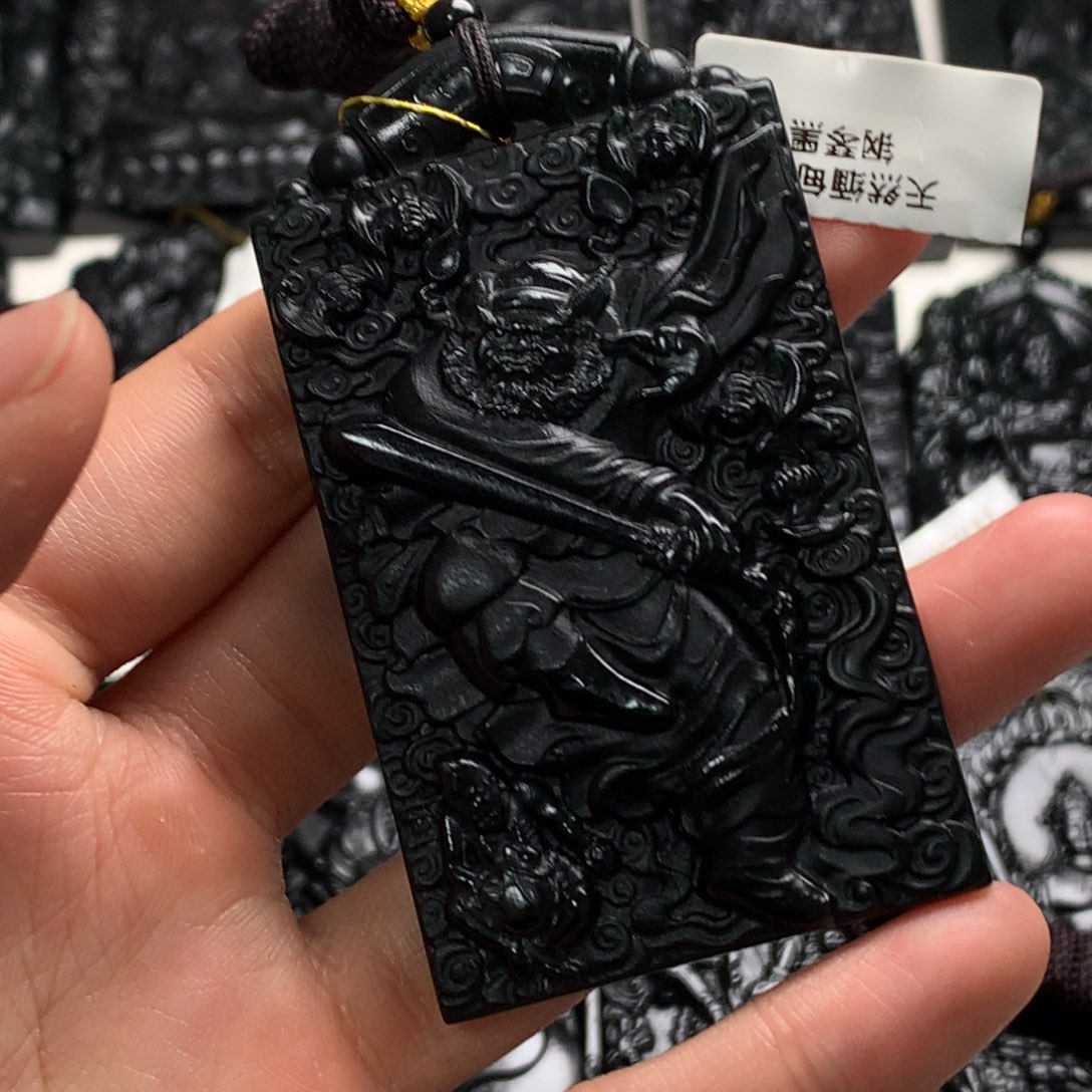 天然缅甸a货钢琴黑挂件