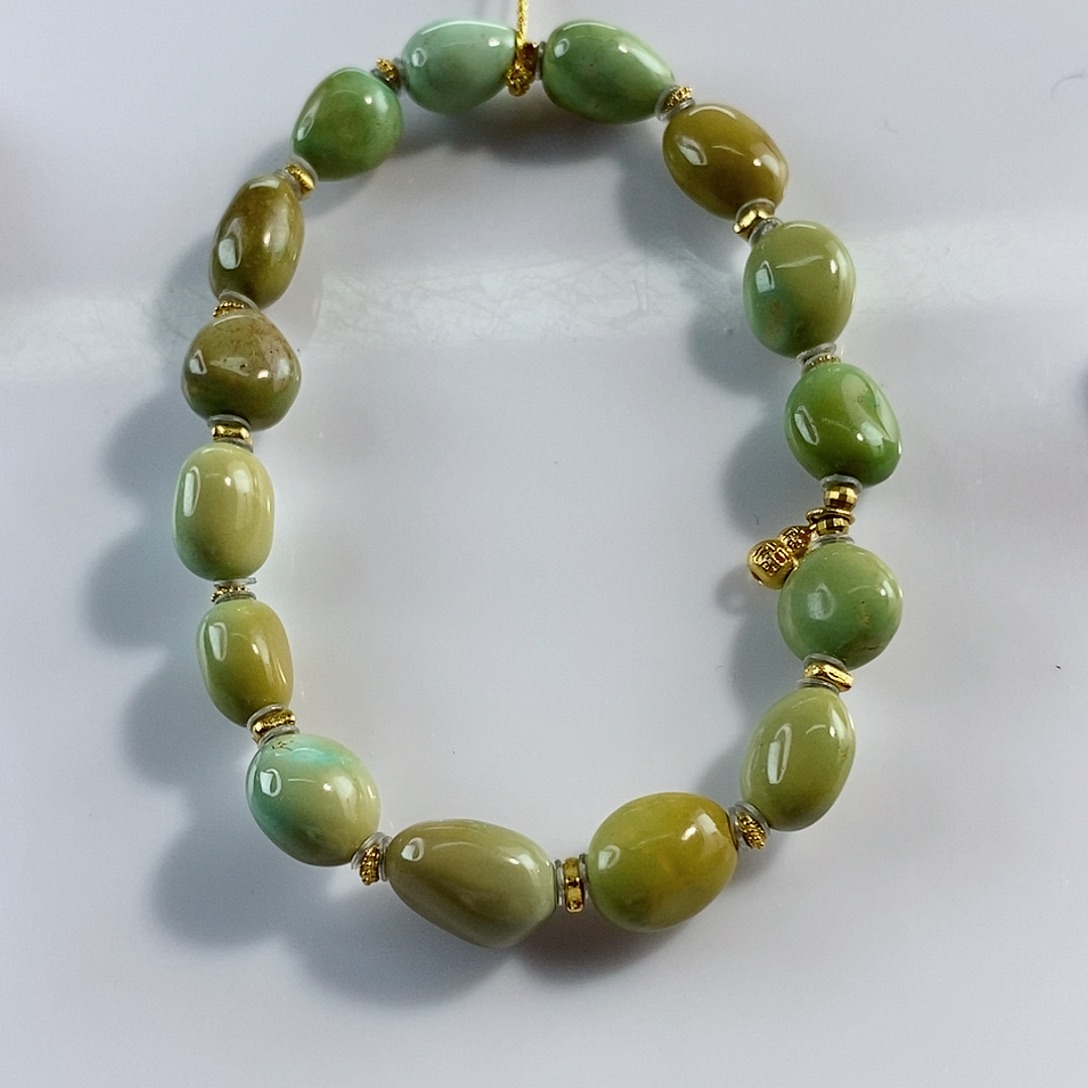 绿松石珠宝奇石18K金镶嵌