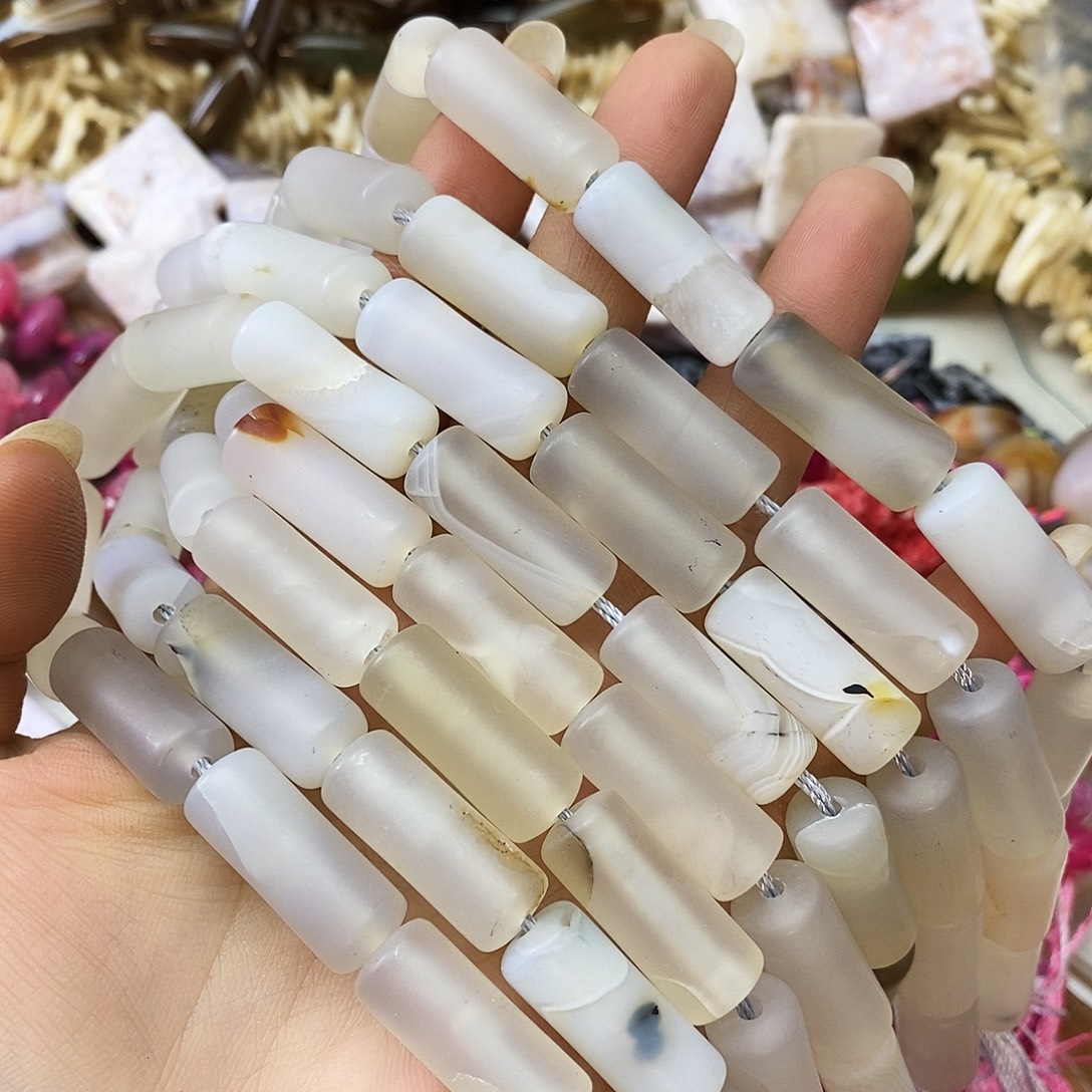 玛瑙/玉髓未镶嵌珠宝半成品玛瑙柱子一条