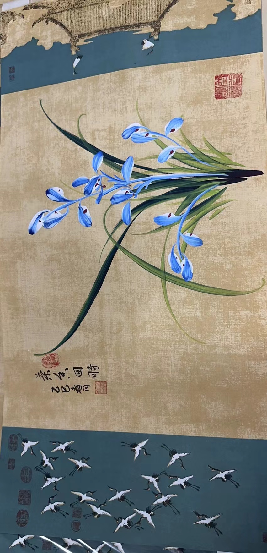 一夕一夏老师推荐  国画兰花专用画，题字盖章随机发