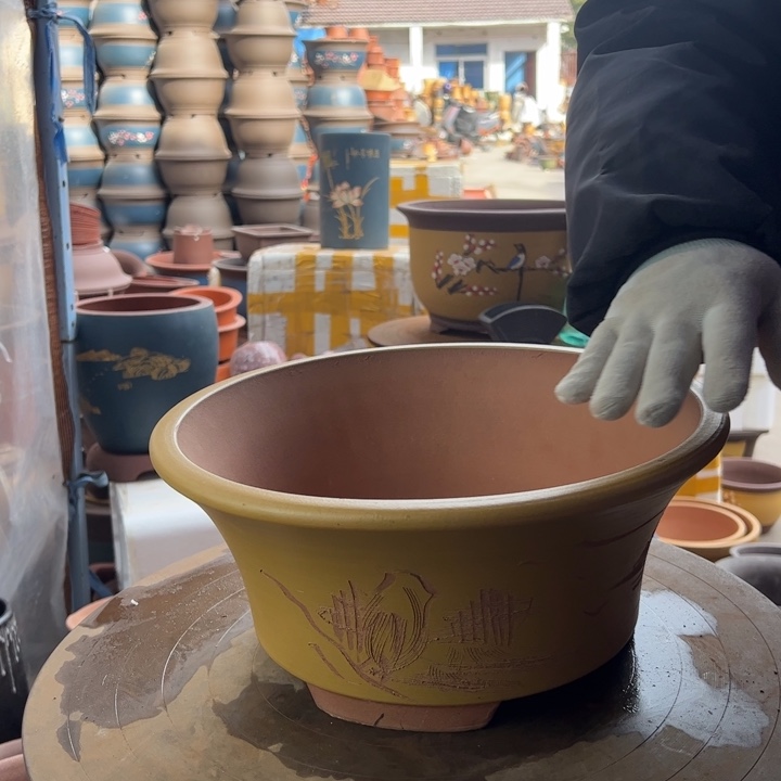 紫砂宜兴紫砂花盆花盆33黄票口