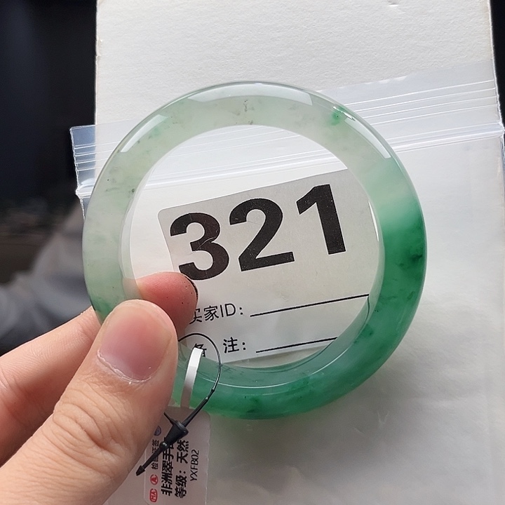 石英质玉（非洲翠）手镯未镶嵌321圈口56