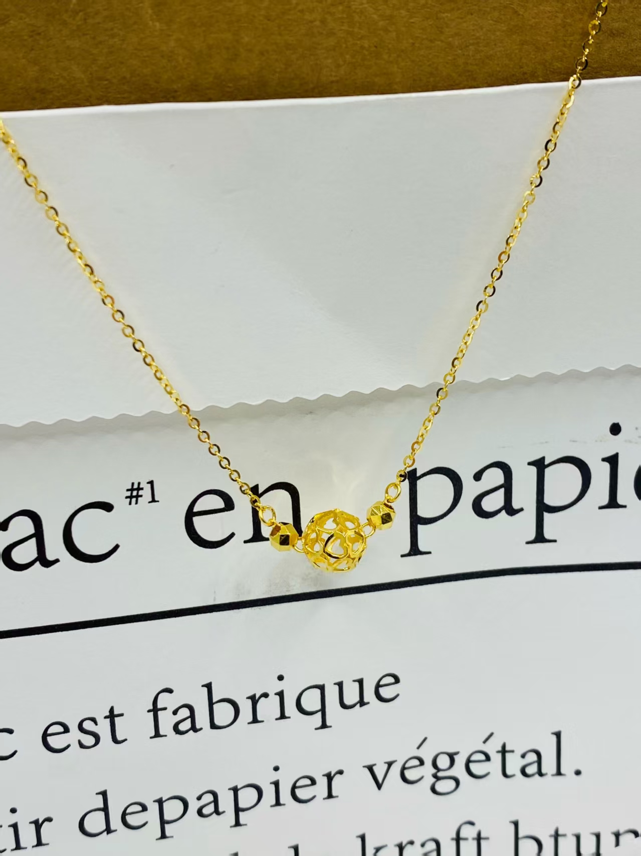 SUNFEEL/赛菲尔【二店】5G足金999爱心绣球套链精致时尚礼物