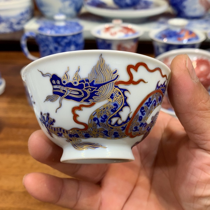 明龙描金主人杯杯