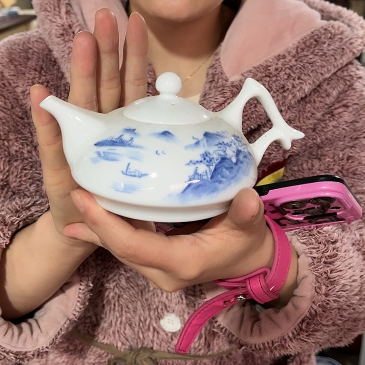 瓷片景德镇陶瓷茶壶。