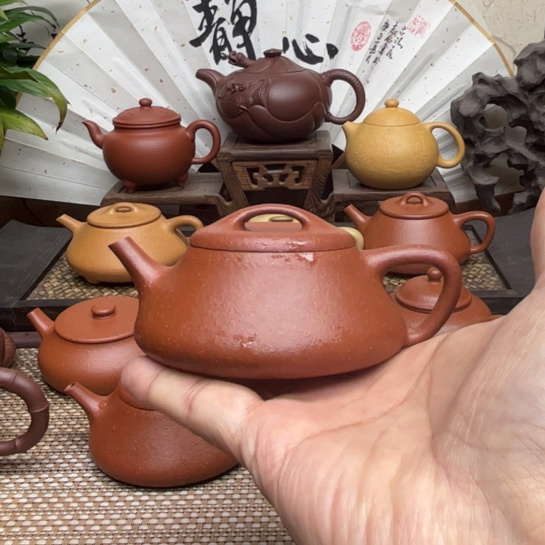 C***意紫砂茶壶黄龙山宝山纯红降坡泥全手工制作