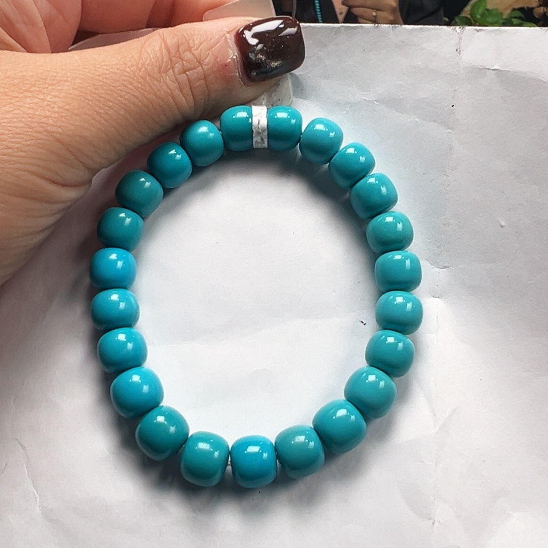 未镶嵌绿松石手串卡9➕