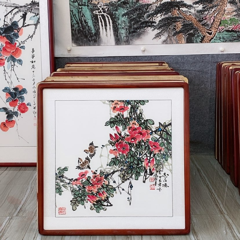 【闪购商品】国画书画作品带框65×65厘米