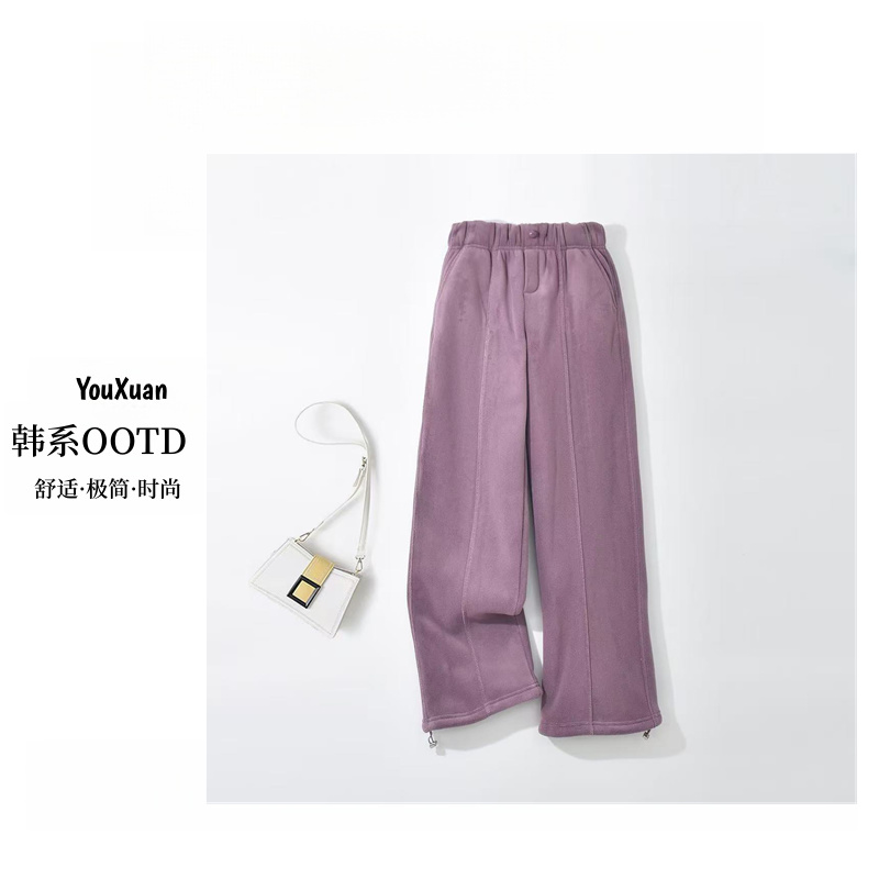 XIAOPAI-[纯色百搭]2025冬季保暖加绒时尚直筒显瘦休闲裤K-MF7185