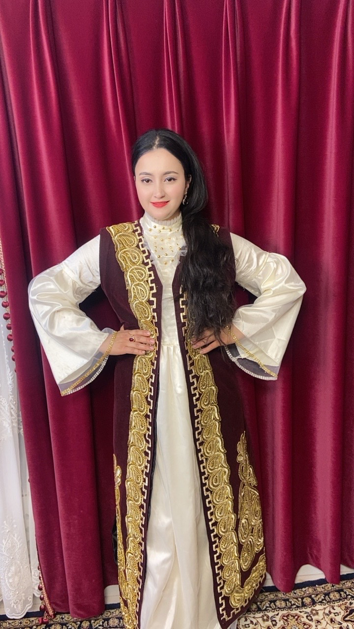 乌兹别克原装手工刺绣长款马甲