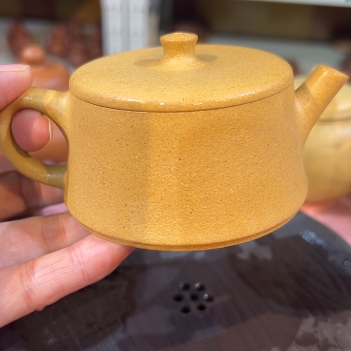 紫砂茶壶黄金云柱160cc
