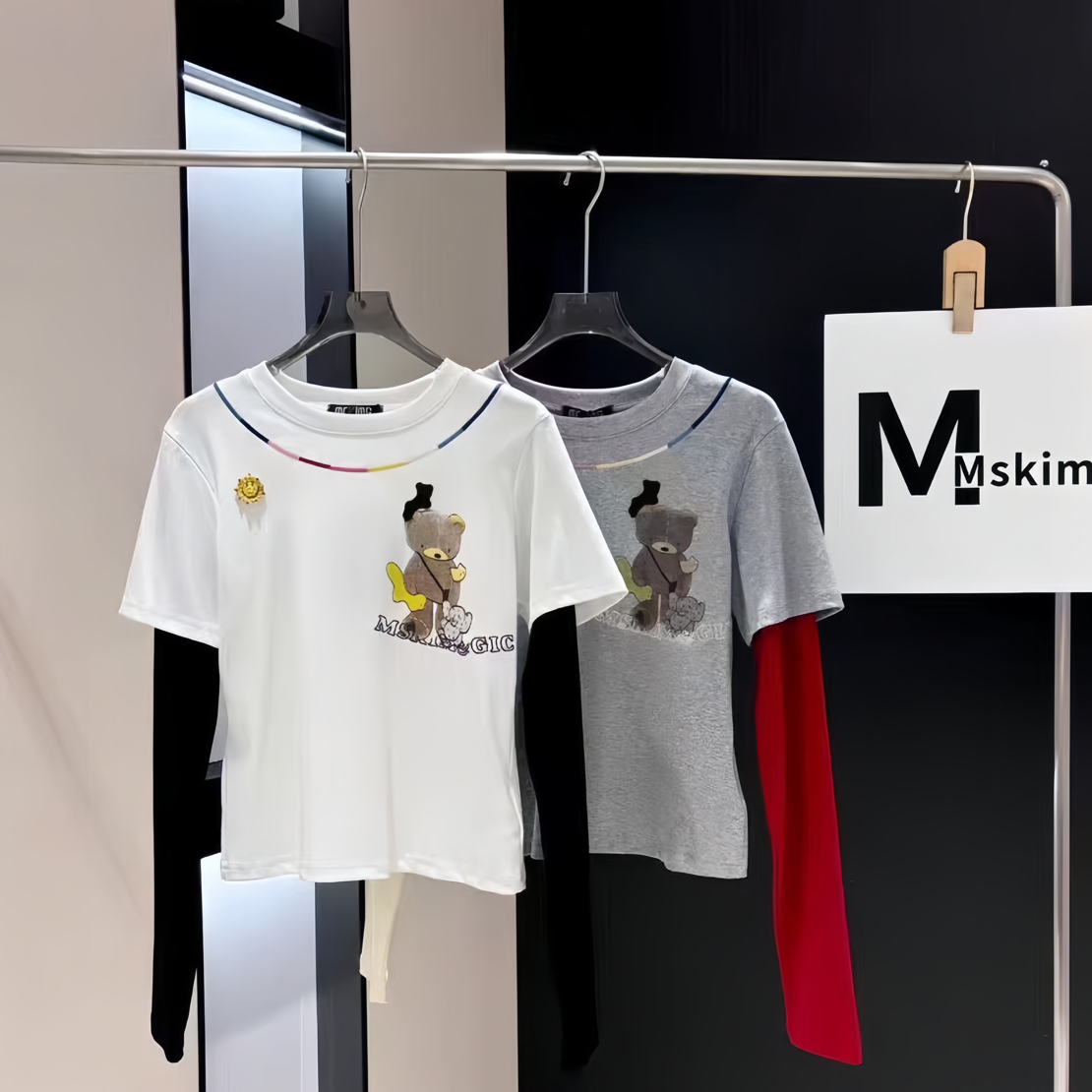 馨艺童品 701 女童假两件内里磨毛打底衫