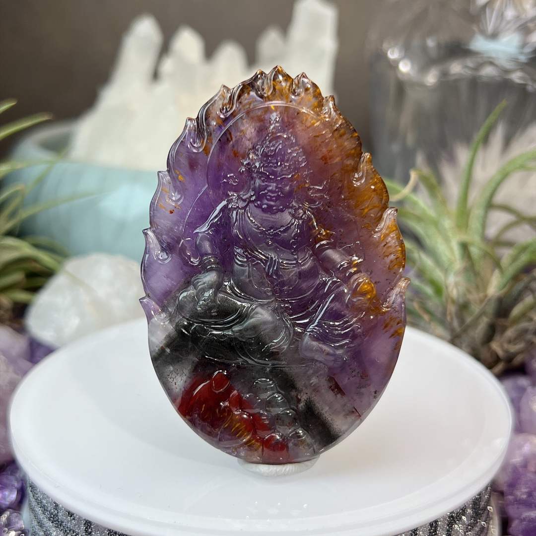 晶匠极光黄财神吊坠 （无孔）编号JP56123