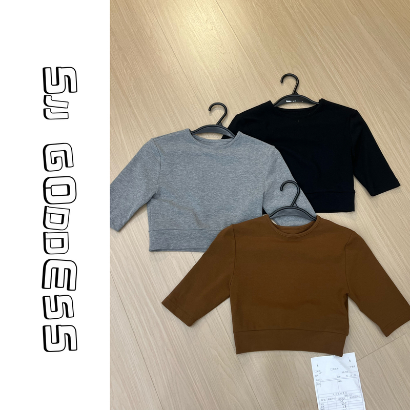 【娇娇私服定制】新款上新休闲高腰五分袖T恤（衣长35）52002#
