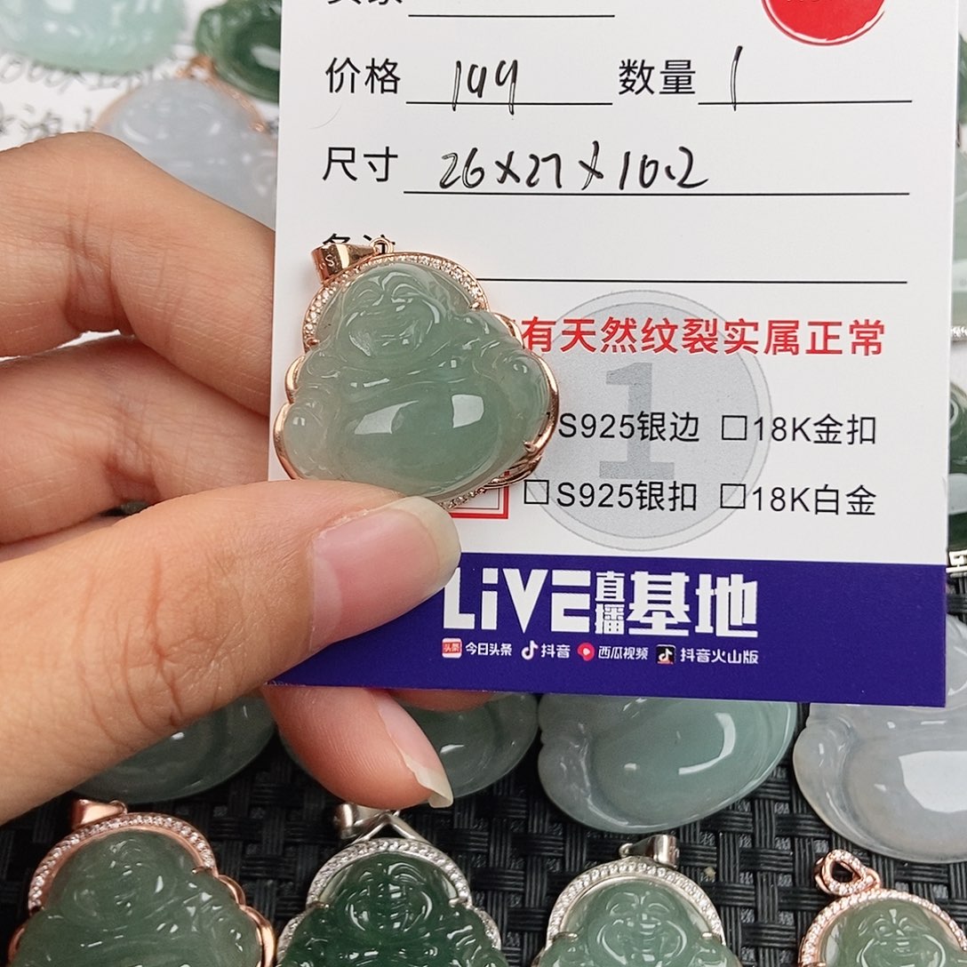 翡翠银S925镶嵌颈饰