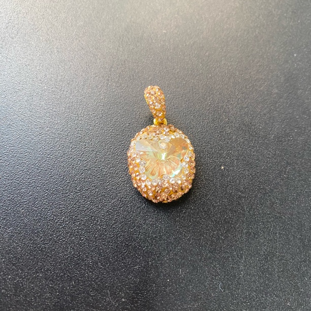 铜合金合成锆石吊坠 TTSD 黄色蝴蝶轻奢精致吊坠 1423