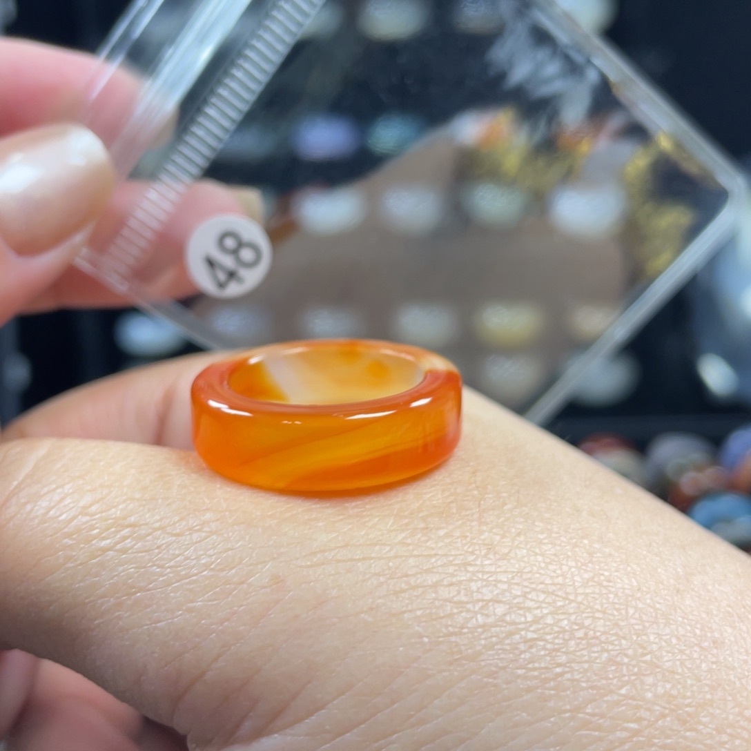 玛瑙/玉髓未镶嵌戒指48号港码18.5直径18.3（非质量问题.不退不换）