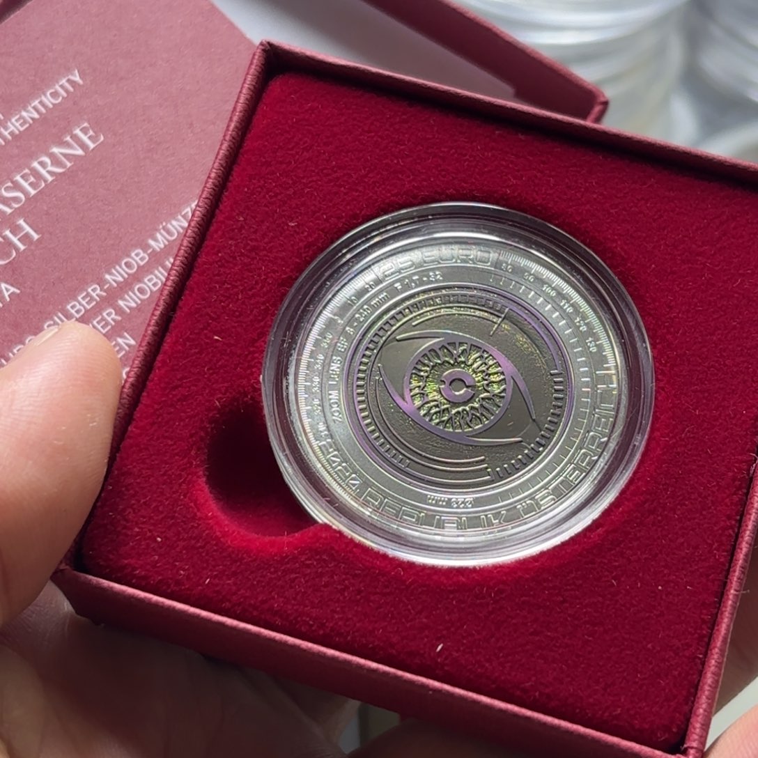 A***瞳银Ag900奥地利25欧元银币674