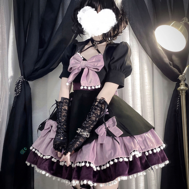 【告白函数】秋冬萝莉装甜美裙子洛丽塔公主裙lo裙黑色洋装连衣裙