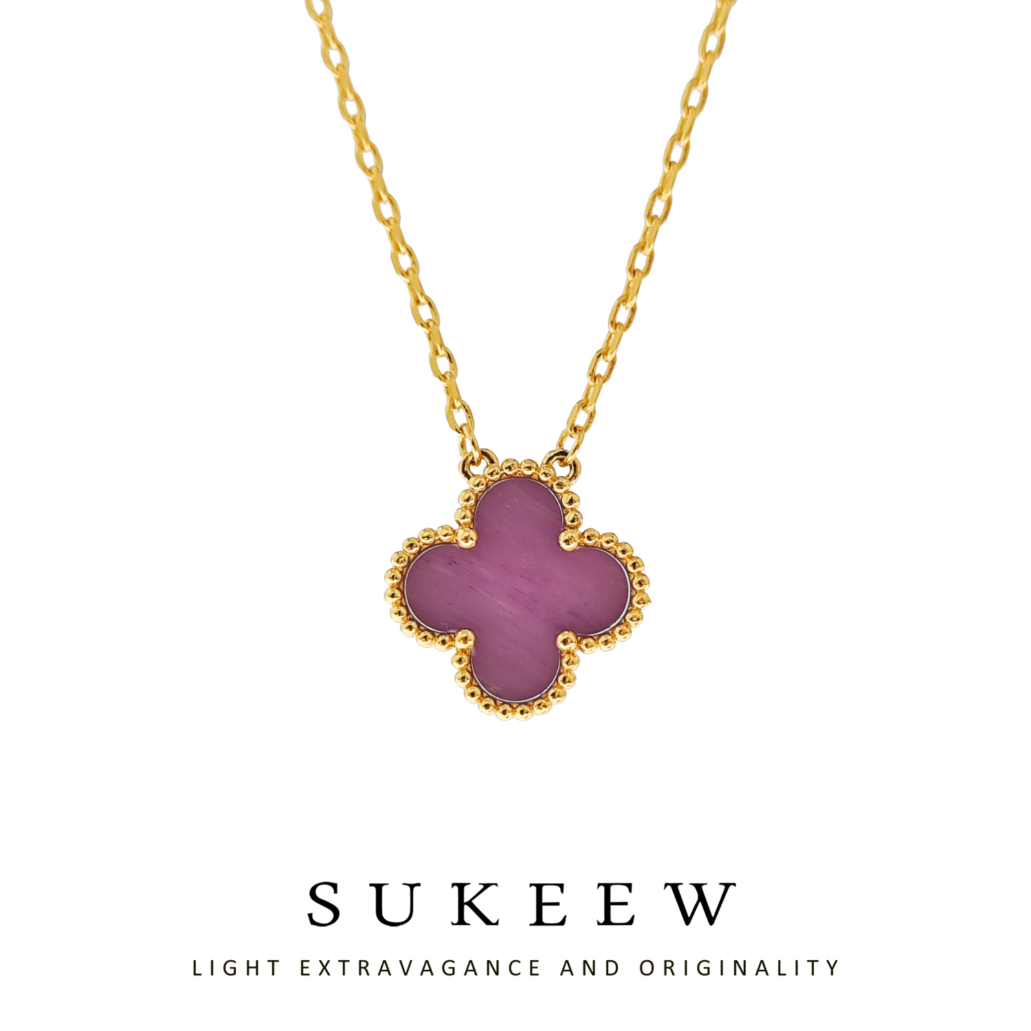 SUKEEW/酥可 铜合金项链 轻奢简约小众花朵吊坠项链211206