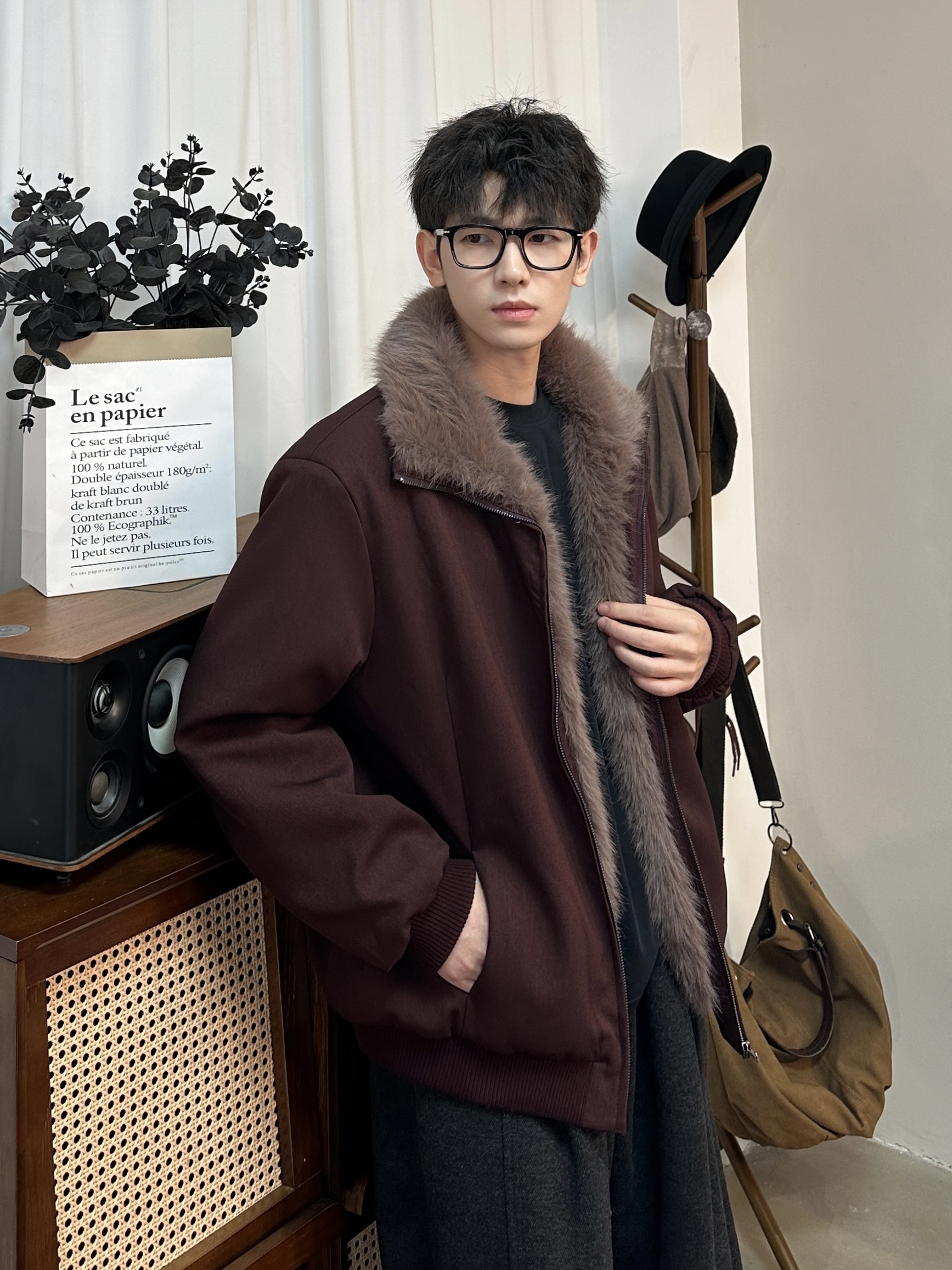 不太董【丝绒拿铁】仿兔毛中性风冬季氛围感加厚外套保暖