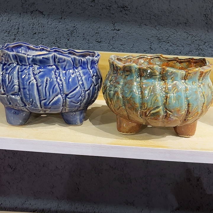 瓷片花盆多肉植物艺术品