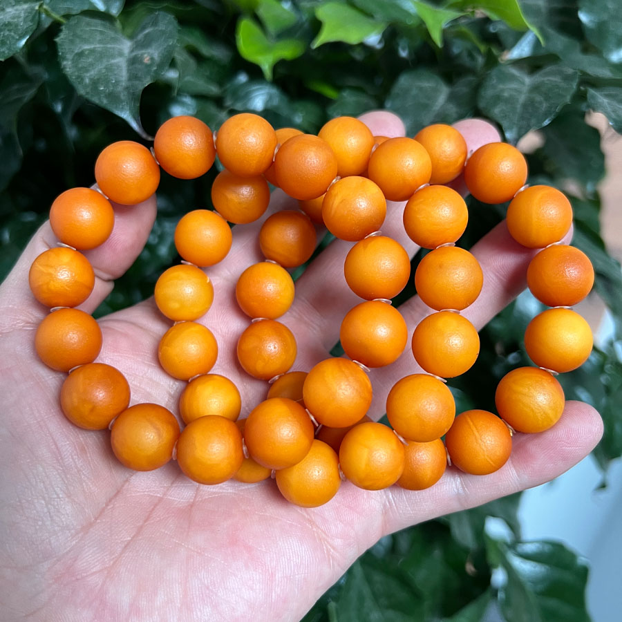 橘皮老蜡圆珠手串17mm+多样性发其一