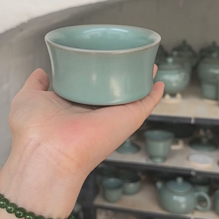 宝丰宋官窑汝瓷王君子束腰马蹄杯