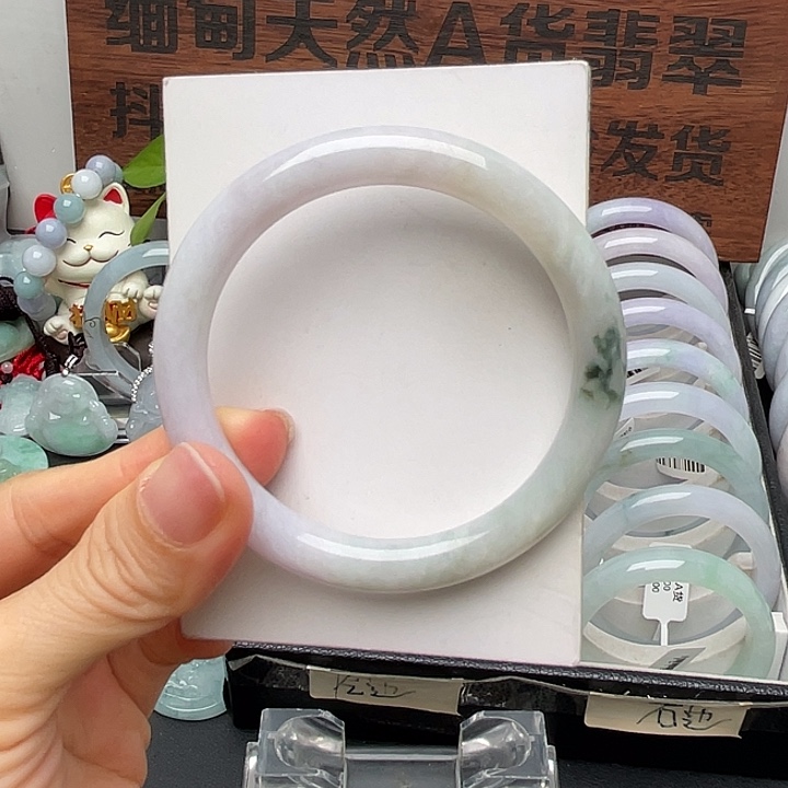 翡翠未镶嵌手镯52.5圆条