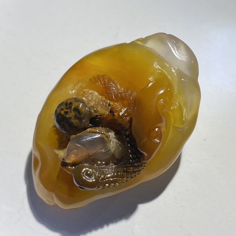 【专注十余年手工雕刻】阿拉善玛瑙俏色巧雕玄武把件原创精品43mm