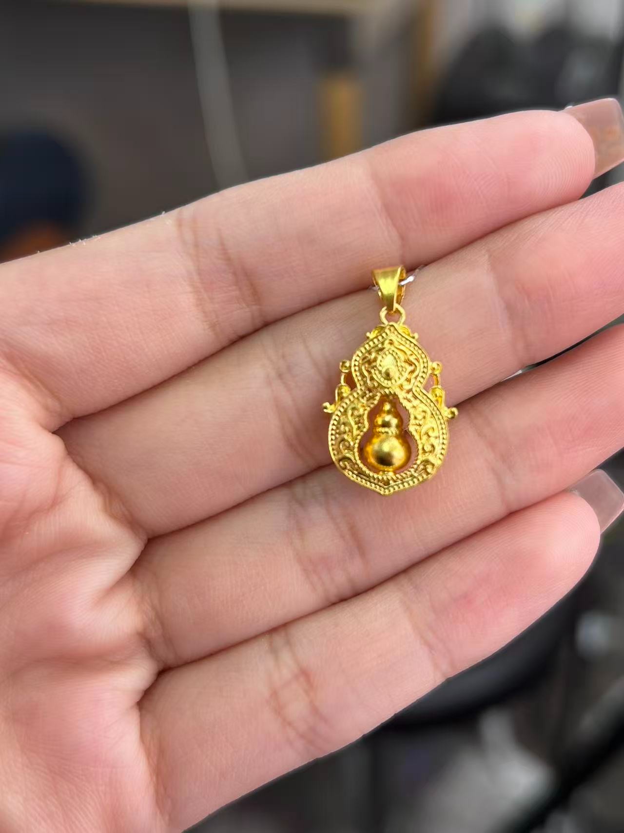  足金999  转转葫芦四美吊坠