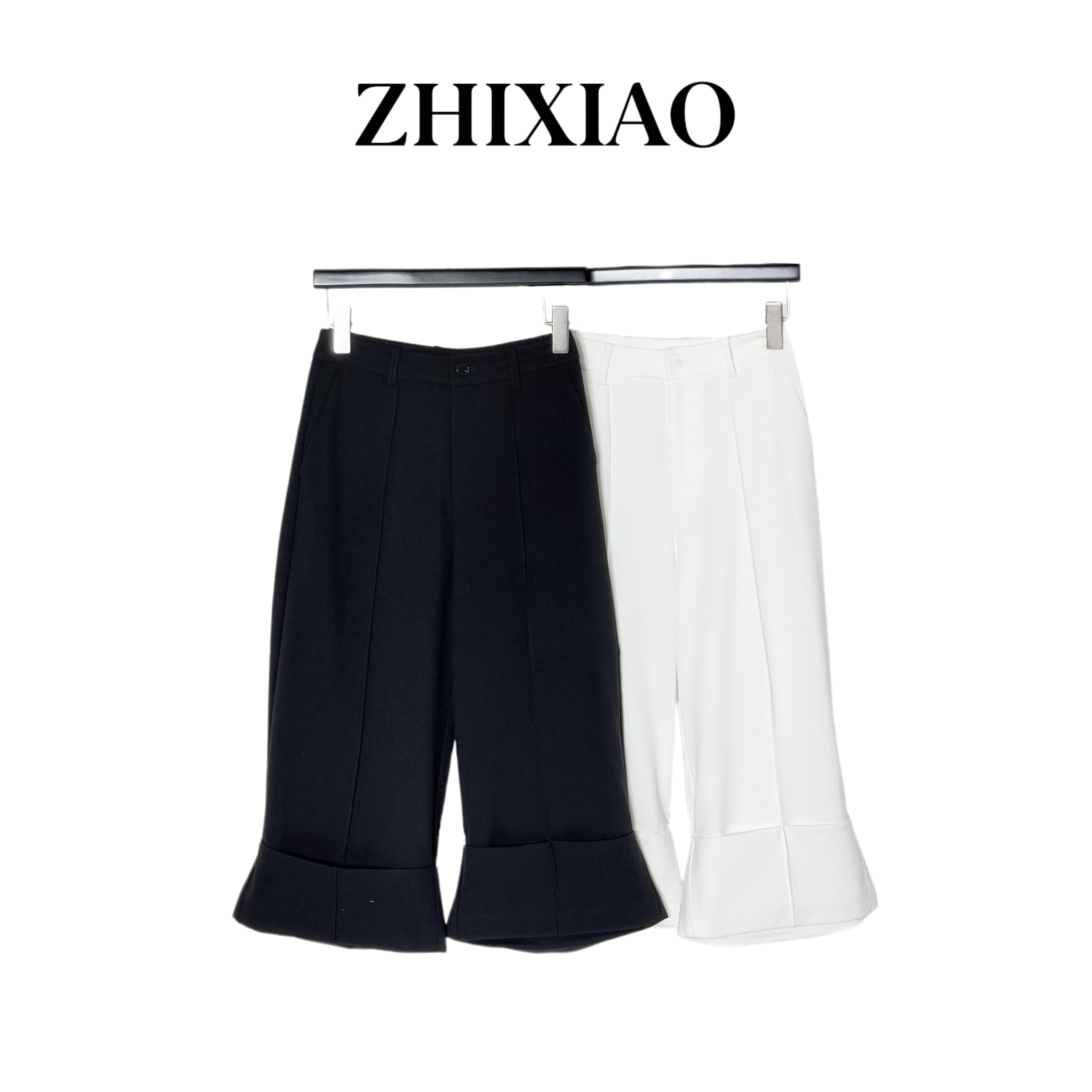 【ZHIXIAO】春季新款：脚口翻边休闲裤068-1