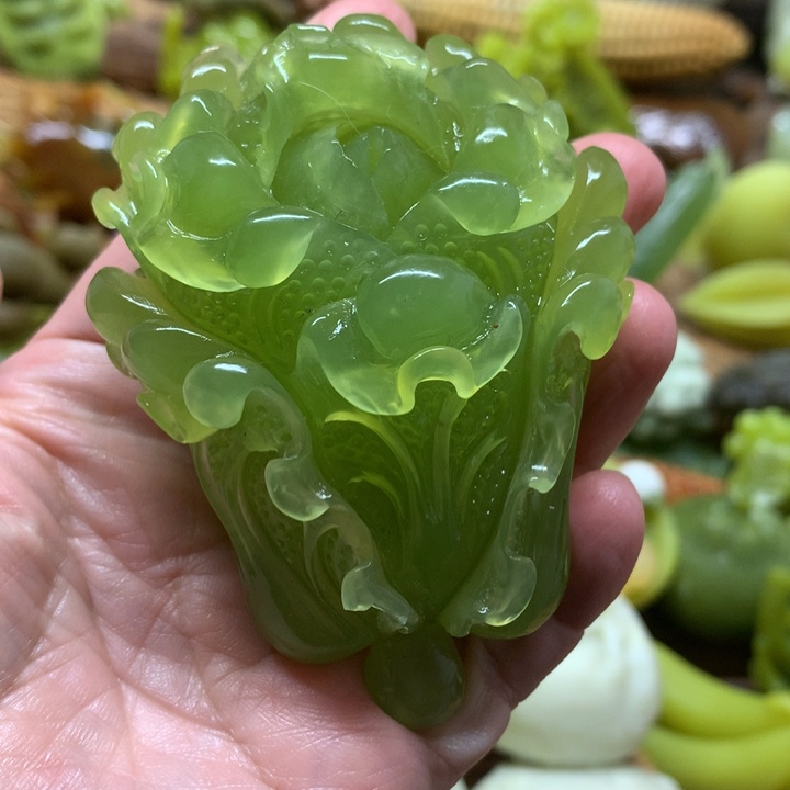 蛇纹石玉手把件未镶嵌