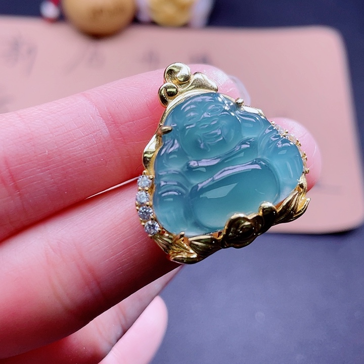 翡翠吊坠(不含链)银S925镶嵌