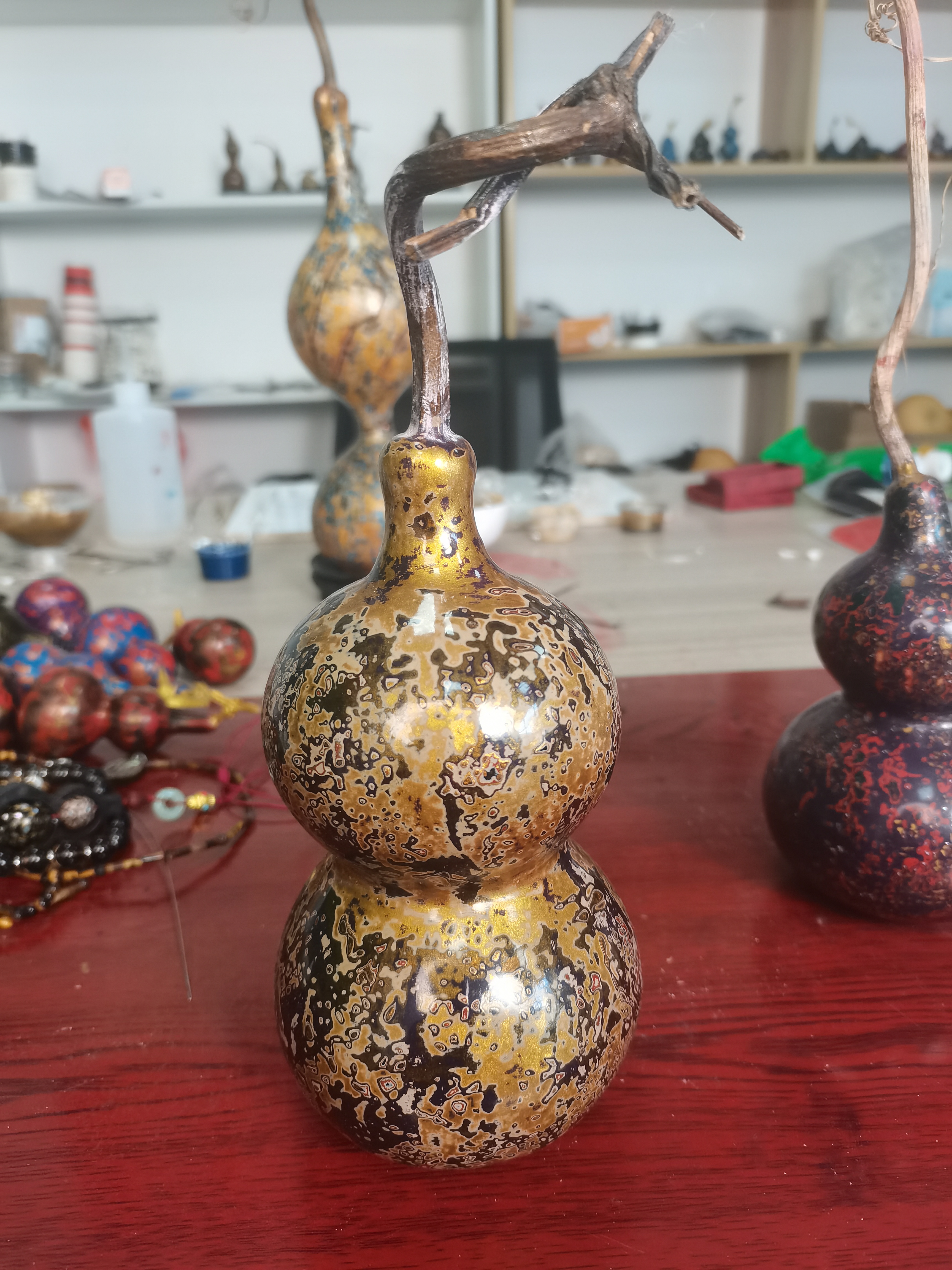 大漆原生葫芦，打捻精品犀皮