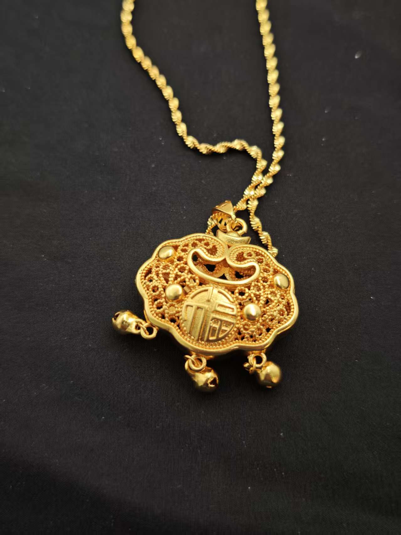  【周总专属】时尚镂空平安锁合金吊坠DZ60958+赠合金链