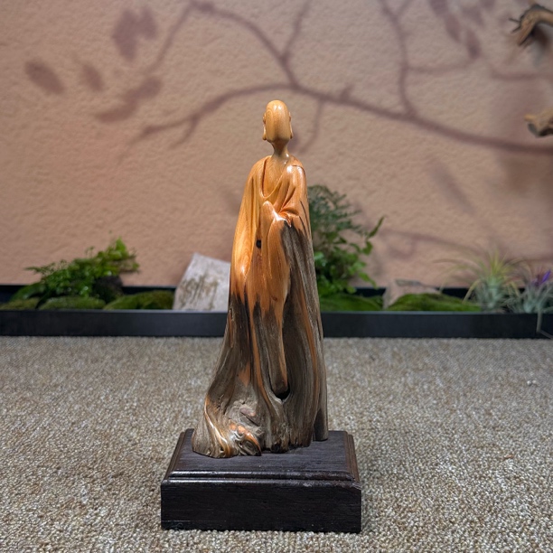 太行崖柏无相佛根雕天然随型木雕摆件工艺品