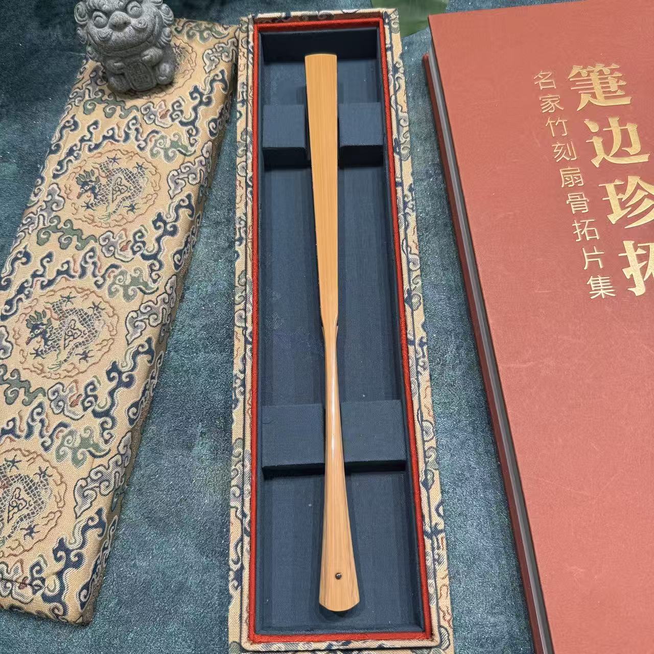 田均 新玉竹单青小茄头 文玩折扇 扇子把玩 默认不沾