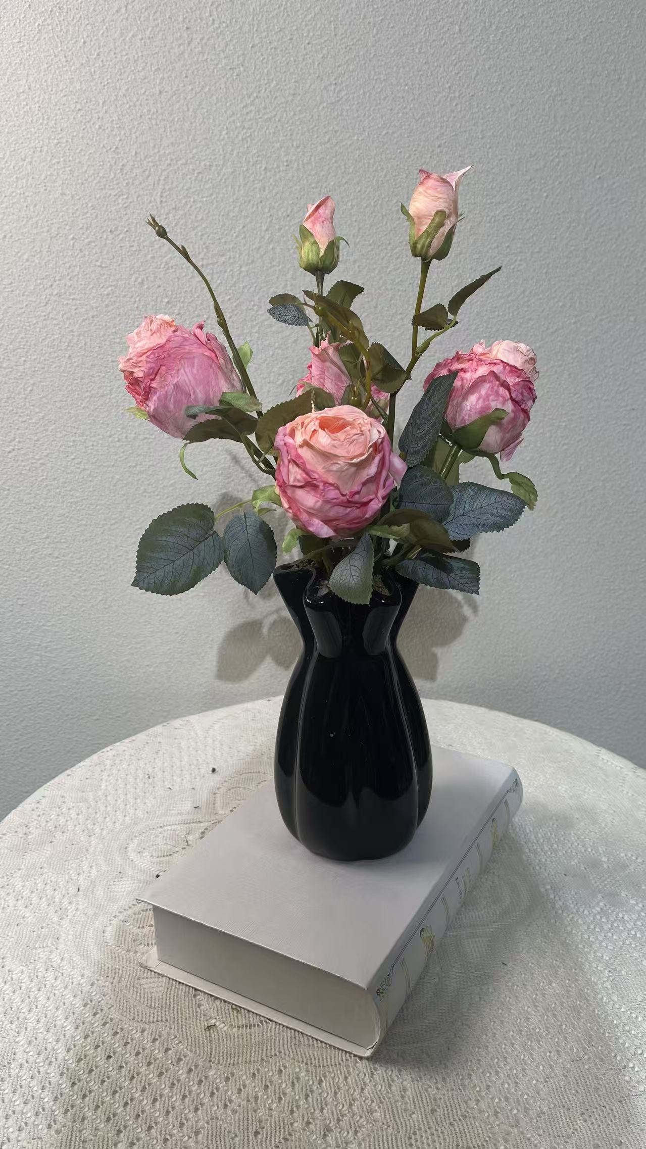 《焦边玫瑰》高品质仿真花假花花束